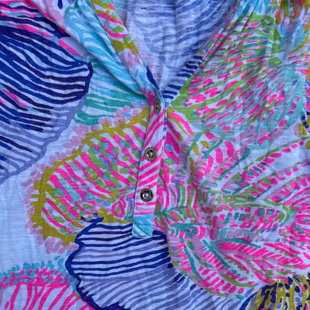 Lilly Pulitzer Pink and Blue Patterned Top - Picture 3 of 6